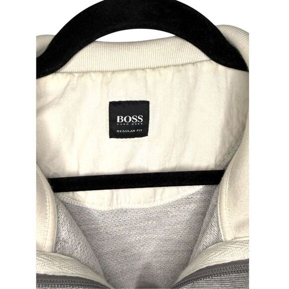 Boss Hugo Boss Cannobio 21 Men’s XL Full Zip Sweater Gray Mock Neck Slim-Fit - Picture 6 of 8